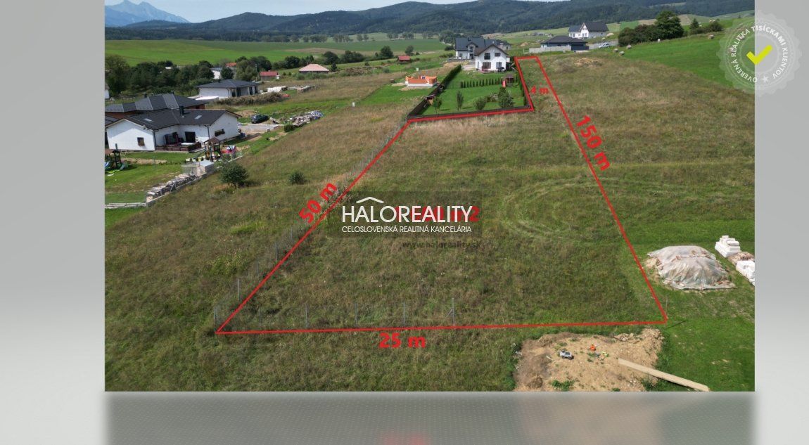 HALO reality - Predaj, pozemok pre rodinný dom   1600 m2 Vojňany - EXKLUZÍVNE HALO REALITY