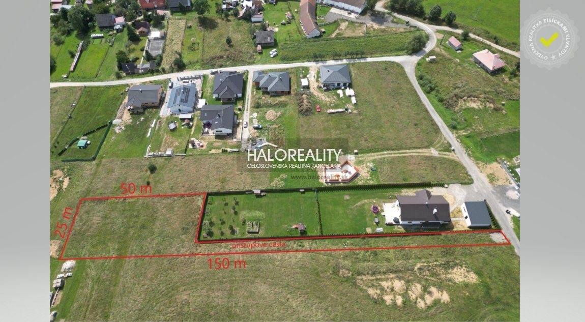 HALO reality - Predaj, pozemok pre rodinný dom   1600 m2 Vojňany - EXKLUZÍVNE HALO REALITY