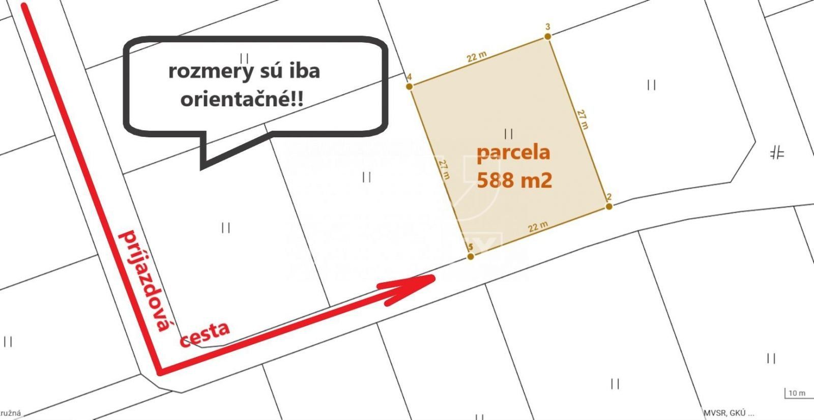 Pozemok v obci Okružná, okr. Prešov, 588 m2