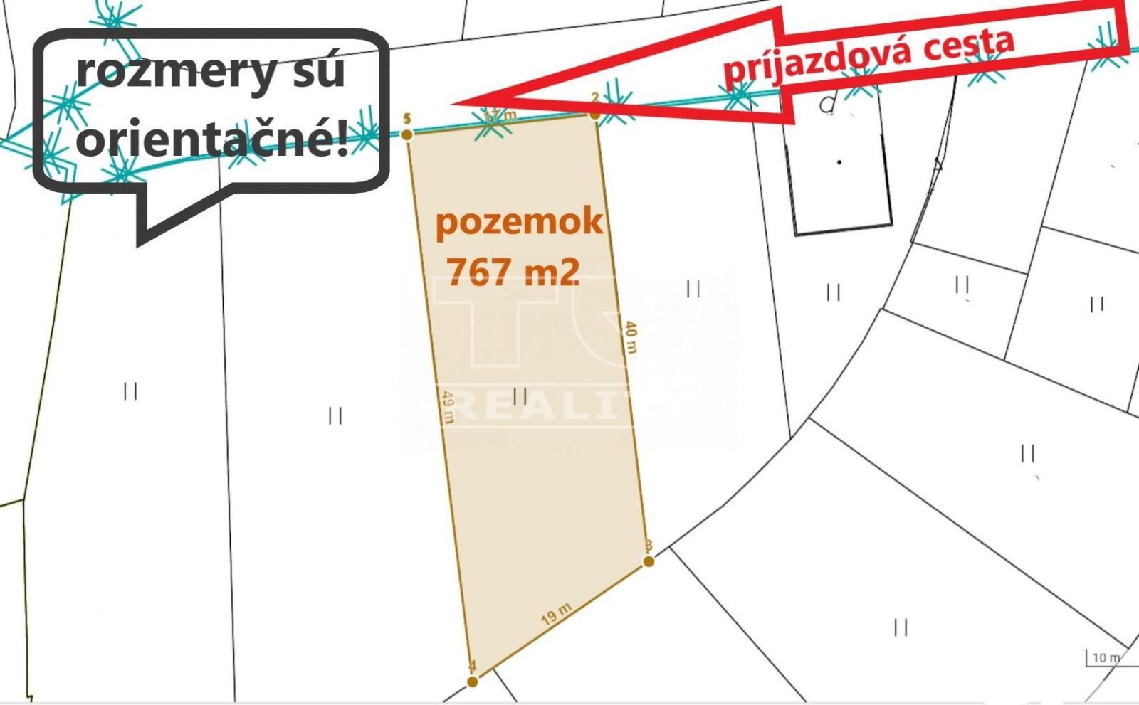 Stavebný pozemok v obci Okružná, 15 min. do mesta Prešov, 767 m2