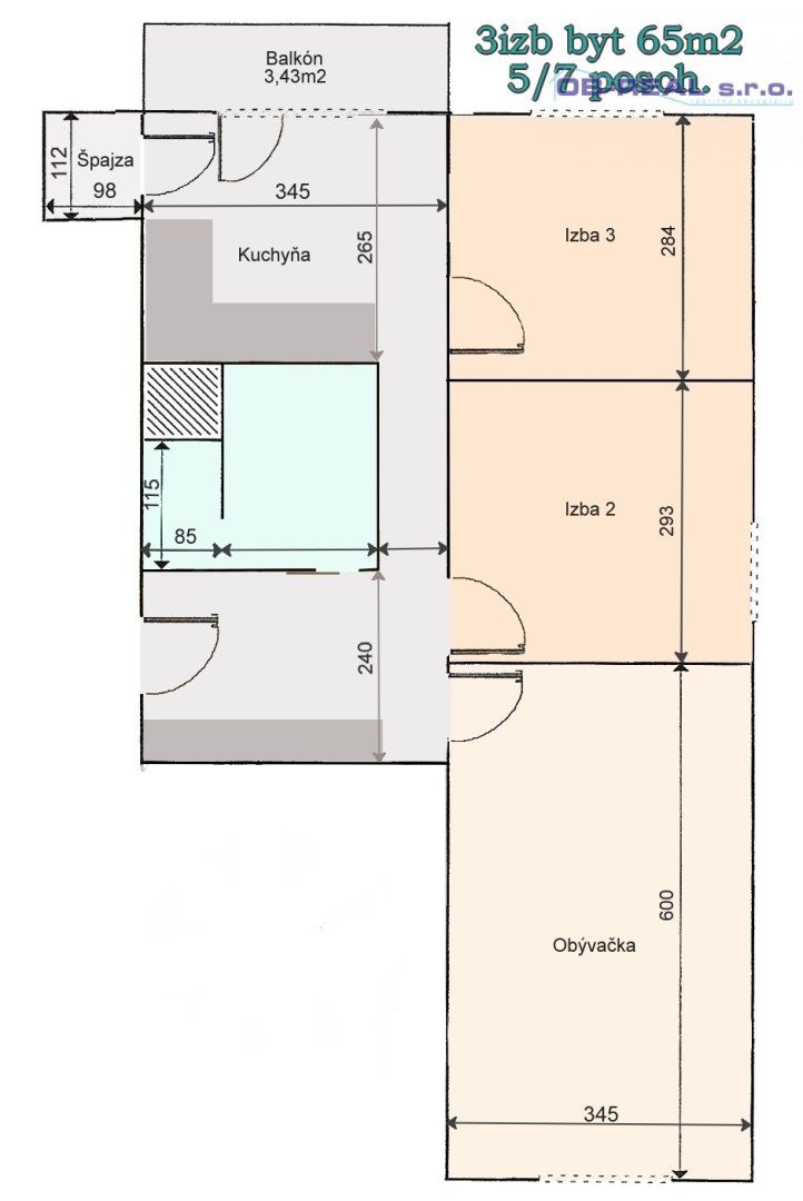 REZERVOVANÉ - Predaj slnečného 3izb bytu 70m2 na 5/7posch. centrum