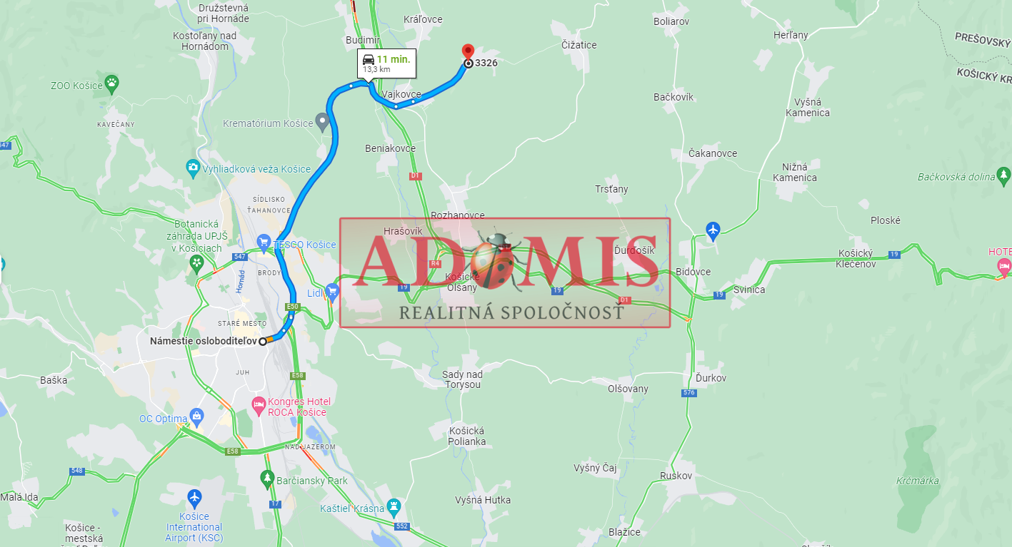 ADOMIS - predáme 4izb.tehlový bungalov 5, 512m2 Chrastné, tep.čerpadlo, rekuperácia,vodovod, asfalt, len 11km z Košíc