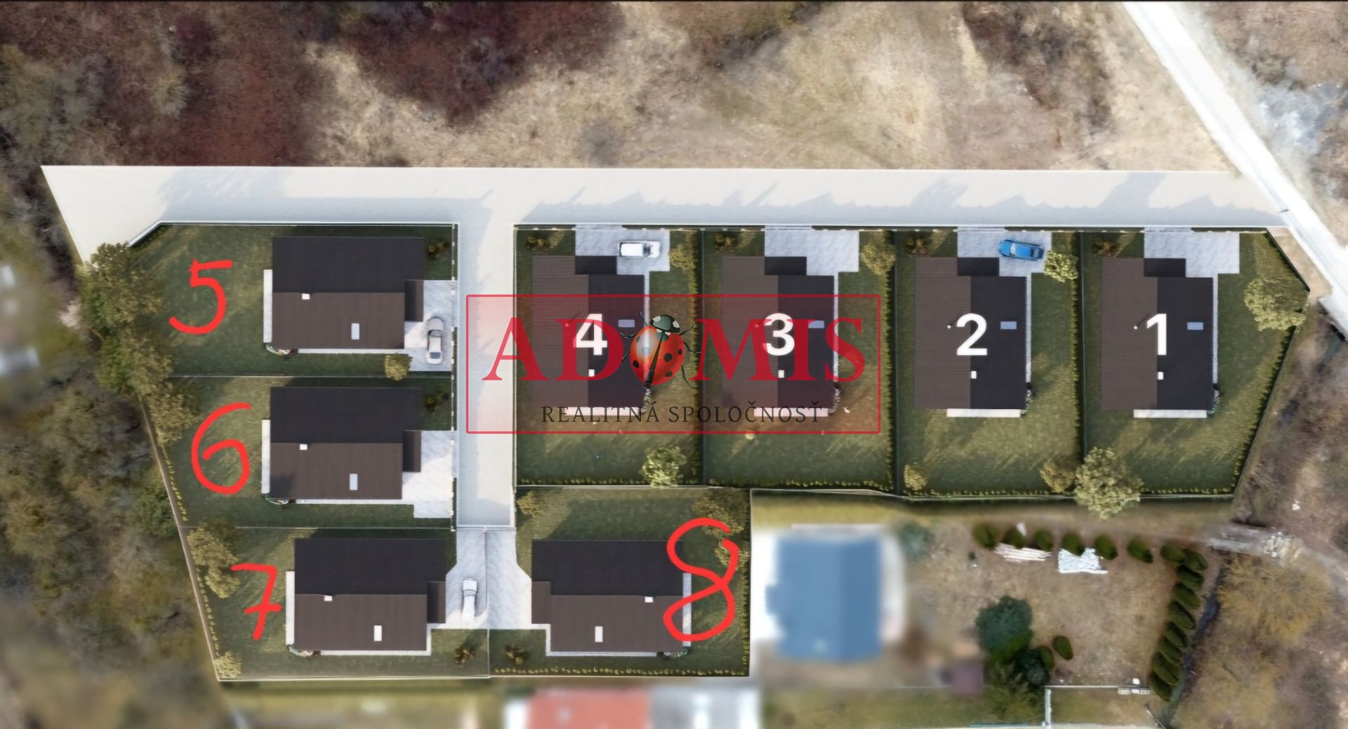 ADOMIS - predáme 4izb.bungalov č.3, 648m2 Chrastné, vodovod, asfalt, len 11km z Košíc