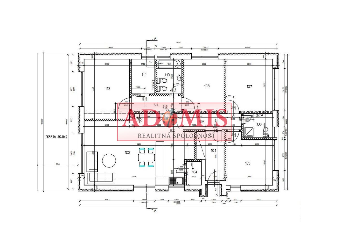 ADOMIS - predám pekný bungalov 123m2,5izbový, Ortáše 607m2, iba 18 km od Košíc