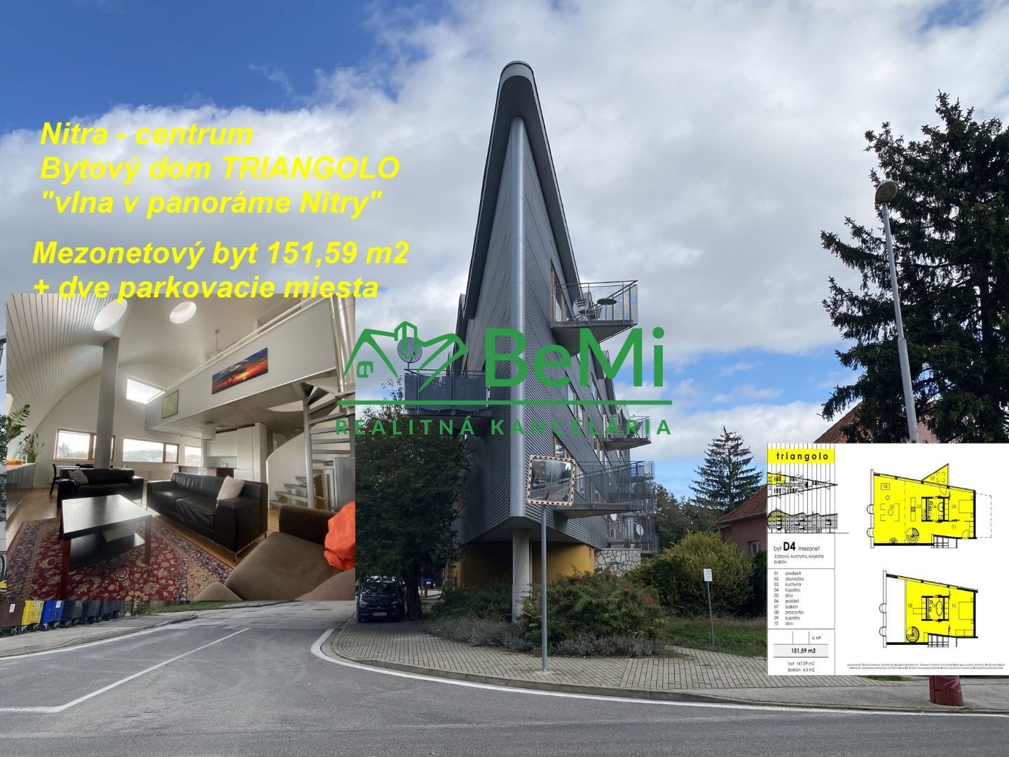 3 izbový byt mezonet 151,59 m2 Nitra Centrum TRIANGOLO ID 521-113-MIG