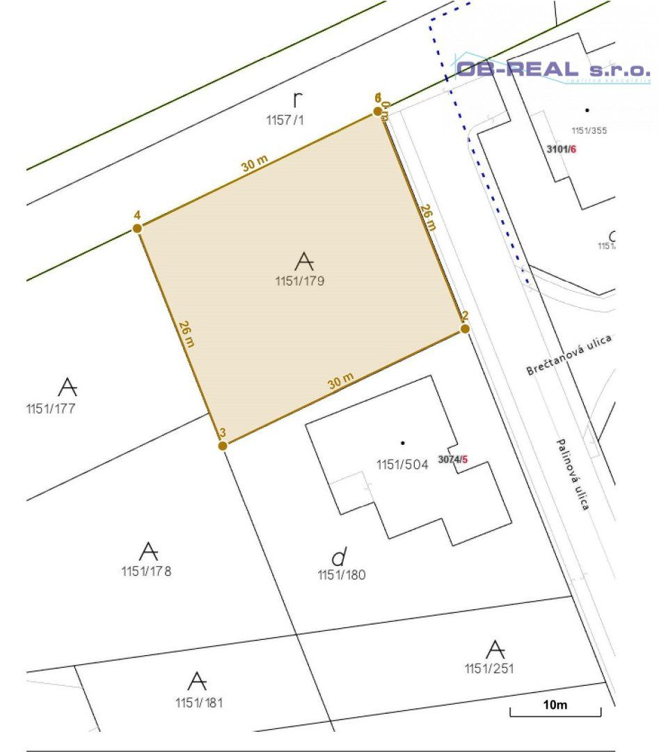 Predaj lukratívneho stavebného pozemku vo výbornej lokalite o výmere 780m2 v Galante na Palinovej ulici