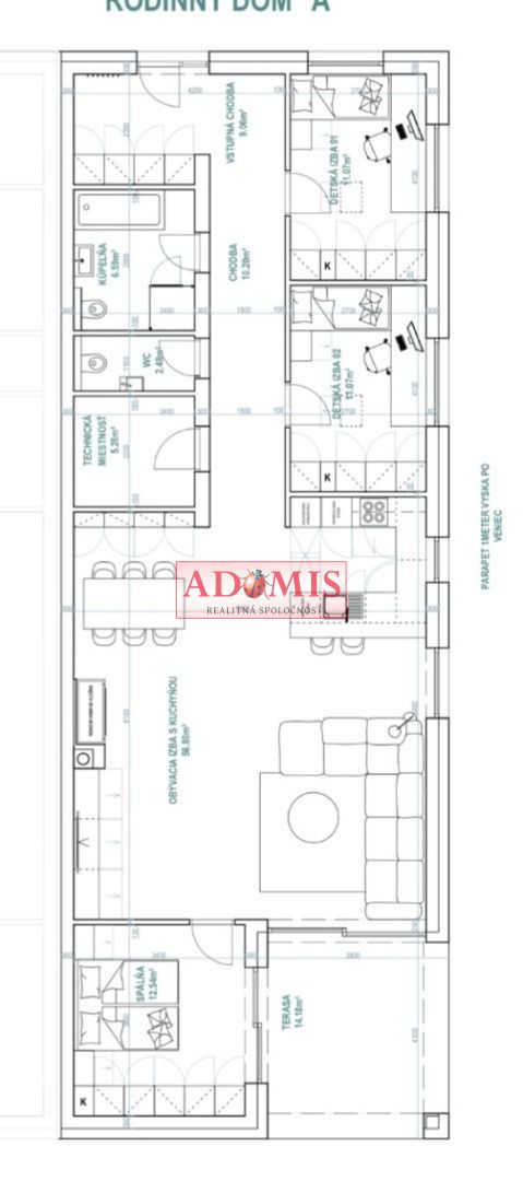 ADOMIS - predáme 2 rodinné domy 4izbové 120m2,čerpadlo, rekuperácia, kompletne dokončený, všetky siete, Košice - Šaca