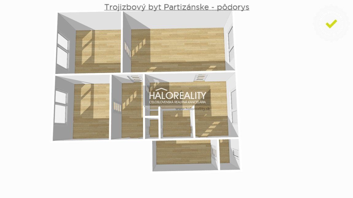 HALO reality - Predaj, trojizbový byt Partizánske, Centrum - EXKLUZÍVNE HALO REALITY