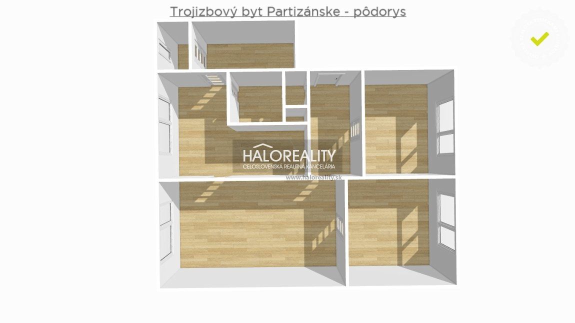 HALO reality - Predaj, trojizbový byt Partizánske, Centrum - EXKLUZÍVNE HALO REALITY