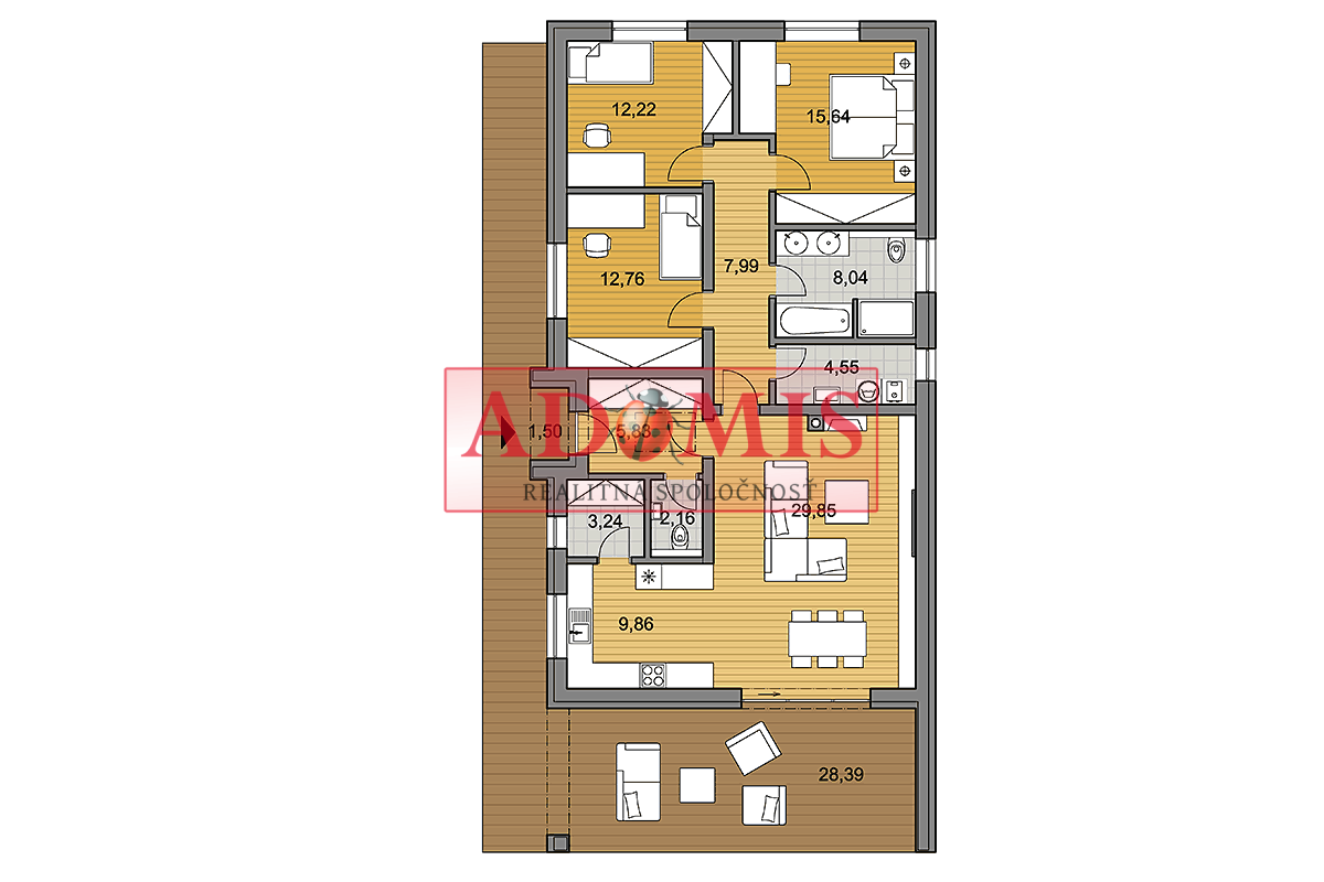 ADOMIS - predáme 4izbový bungalov - Novostavba 140m2 s priestrannou galériou,teraskou,obecná voda,ČOV,Cestice, len 15min z Košíc