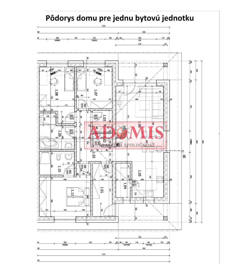 ADOMIS - 4-izb. bungalov, pozemok 6ár,  obec Ploské, 15 km z Košíc,, novostavba, Košice - okolie