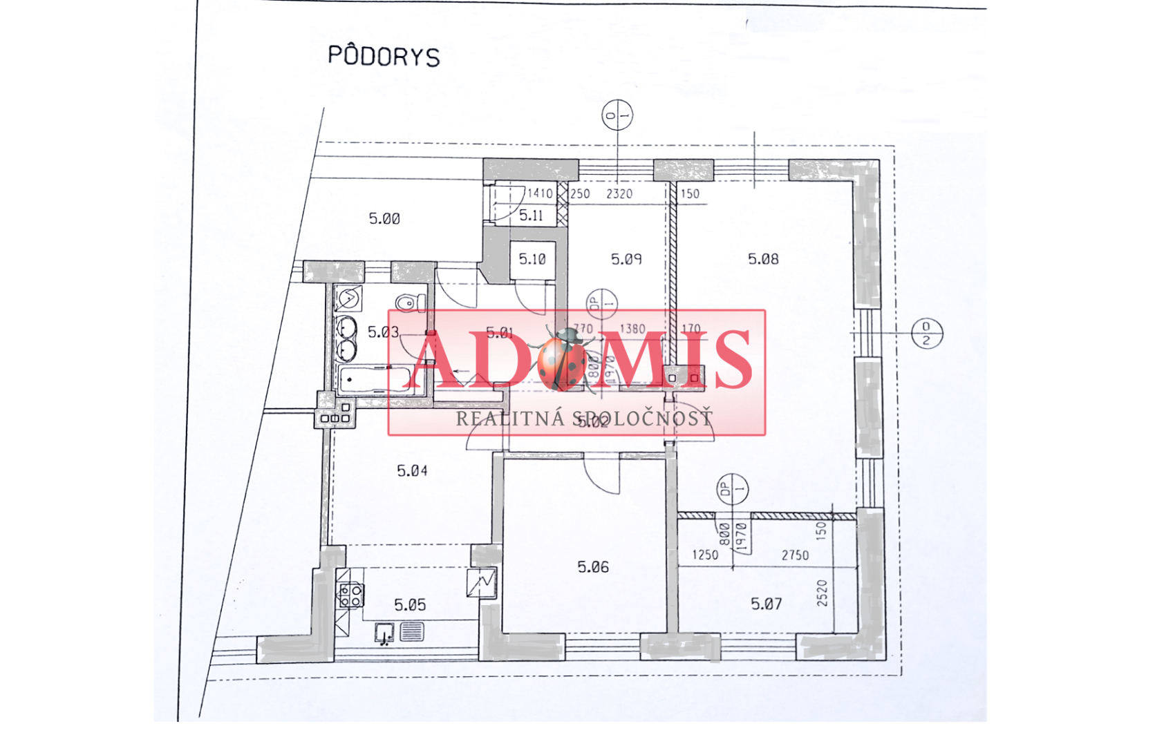 ADOMIS - predám 4-izb tehlový byt, 108m2 + parkovanie, Tomášikova ulica, Košice - Sever