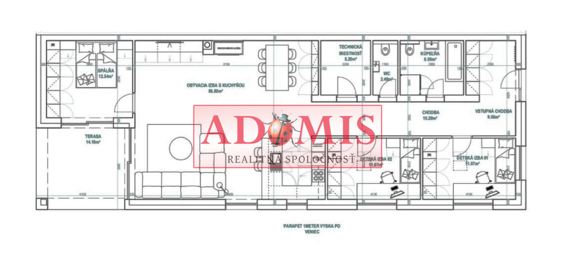 ADOMIS - predáme rodinný tehlový dom 4izbový 120m2 novostavba,čerpadlo,kompletne dokončený, všetky siete, Košice - Šaca