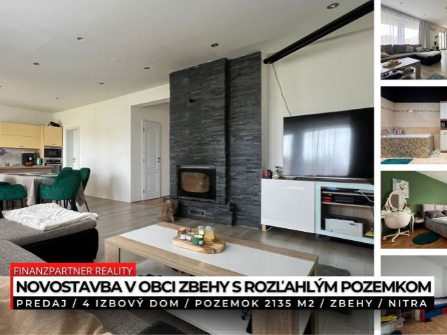 4 izbová novostavba s pozemkom 2135 m2, Zbehy, Nitra