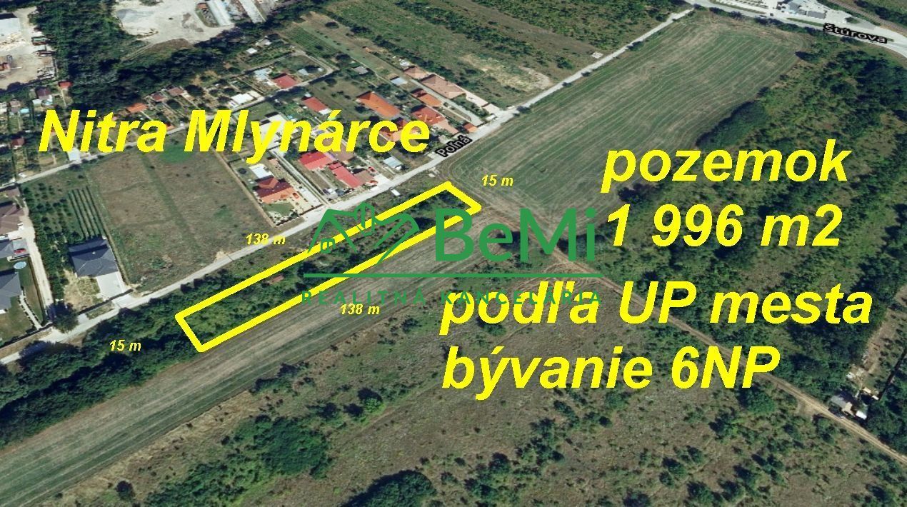 Nitra Mlynárce pozemok 1 996 m2 ID 529-14-MIG