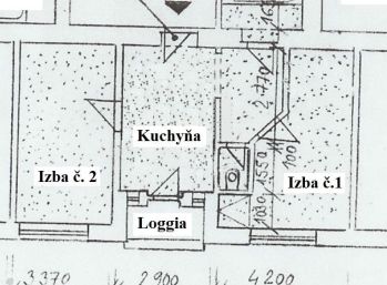 Tehlový 2-izbový byt vhodný aj ako investícia, samostatné izby, logia