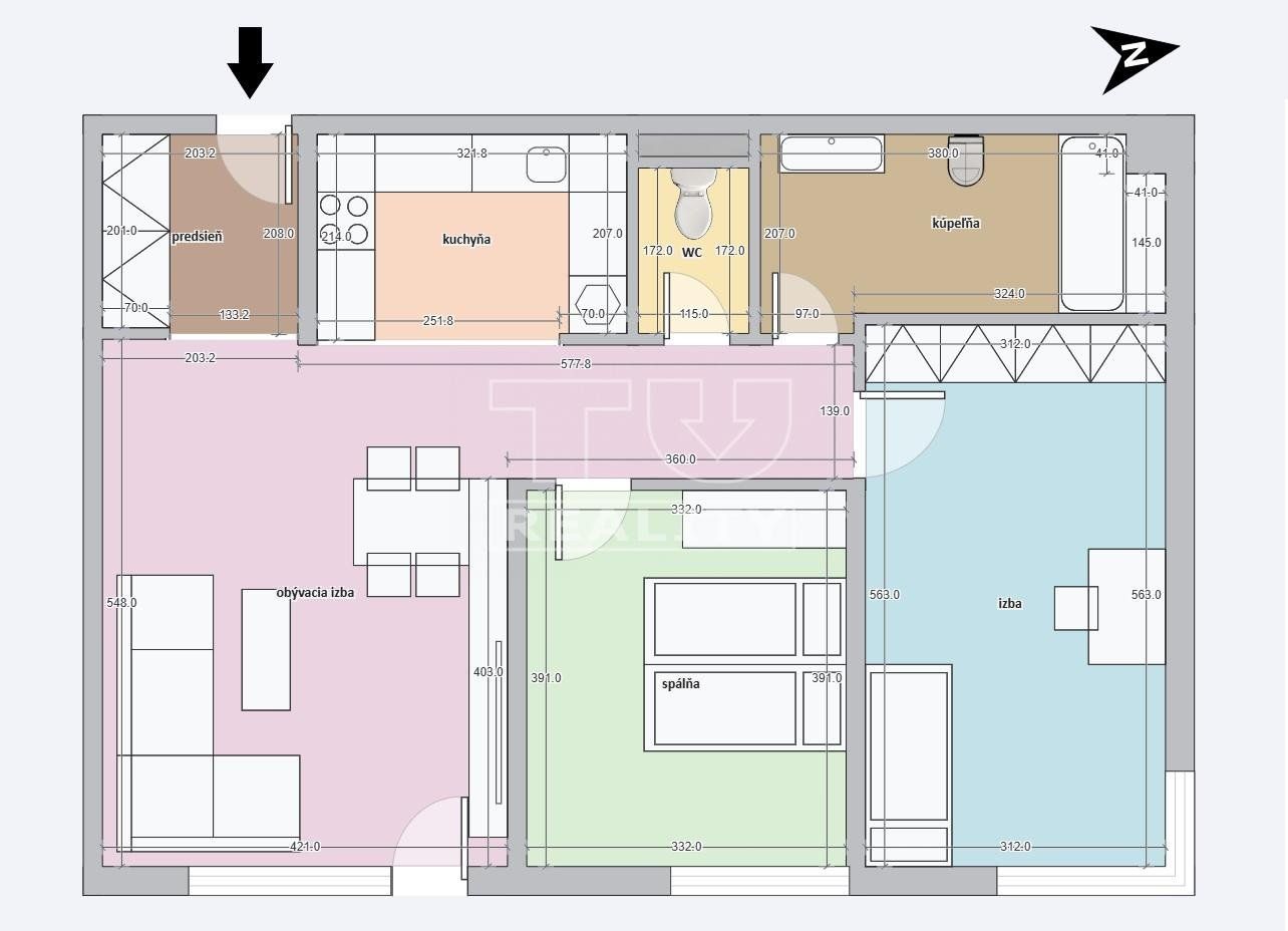 Exkluzívny 3 izbový byt s parkovným miestom a záhradou, Bratislava - NOVÉ MESTO, 78,43 m2