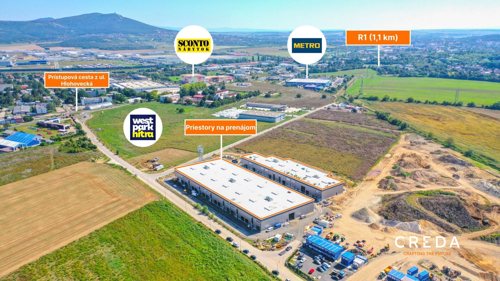 CREDA | prenájom 470 m2 skladové priestory v Squarebizz, Lužianky