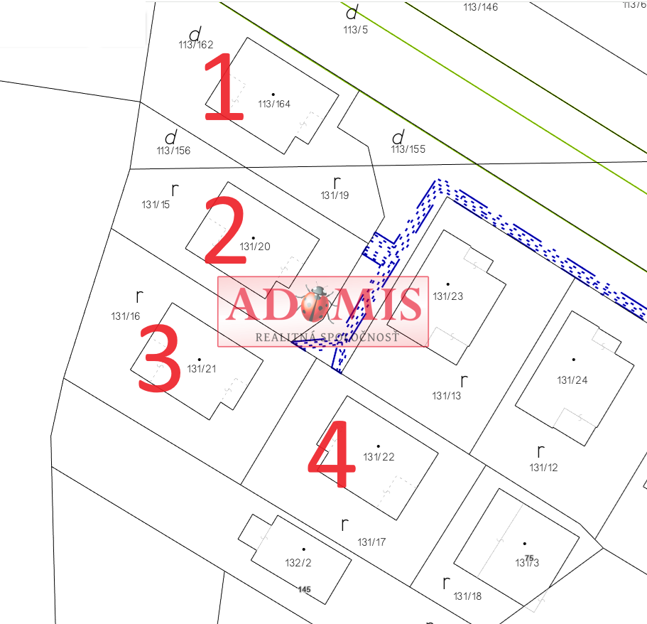 ADOMIS - predáme 4izb.bungalov č.5, 512m2 Chrastné, vodovod, asfalt, len 11km z Košíc