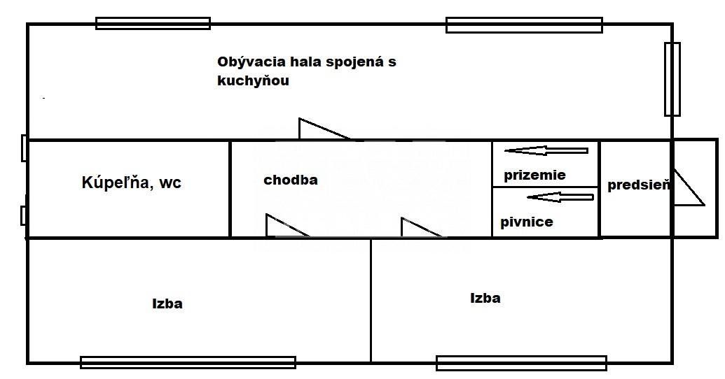 RD / PRIEVIDZA - Necpaly / DOBRÁ POLOHA / Dom 5+1, / poz. 400 m2, BÝVANIE - PODNIKANIE !