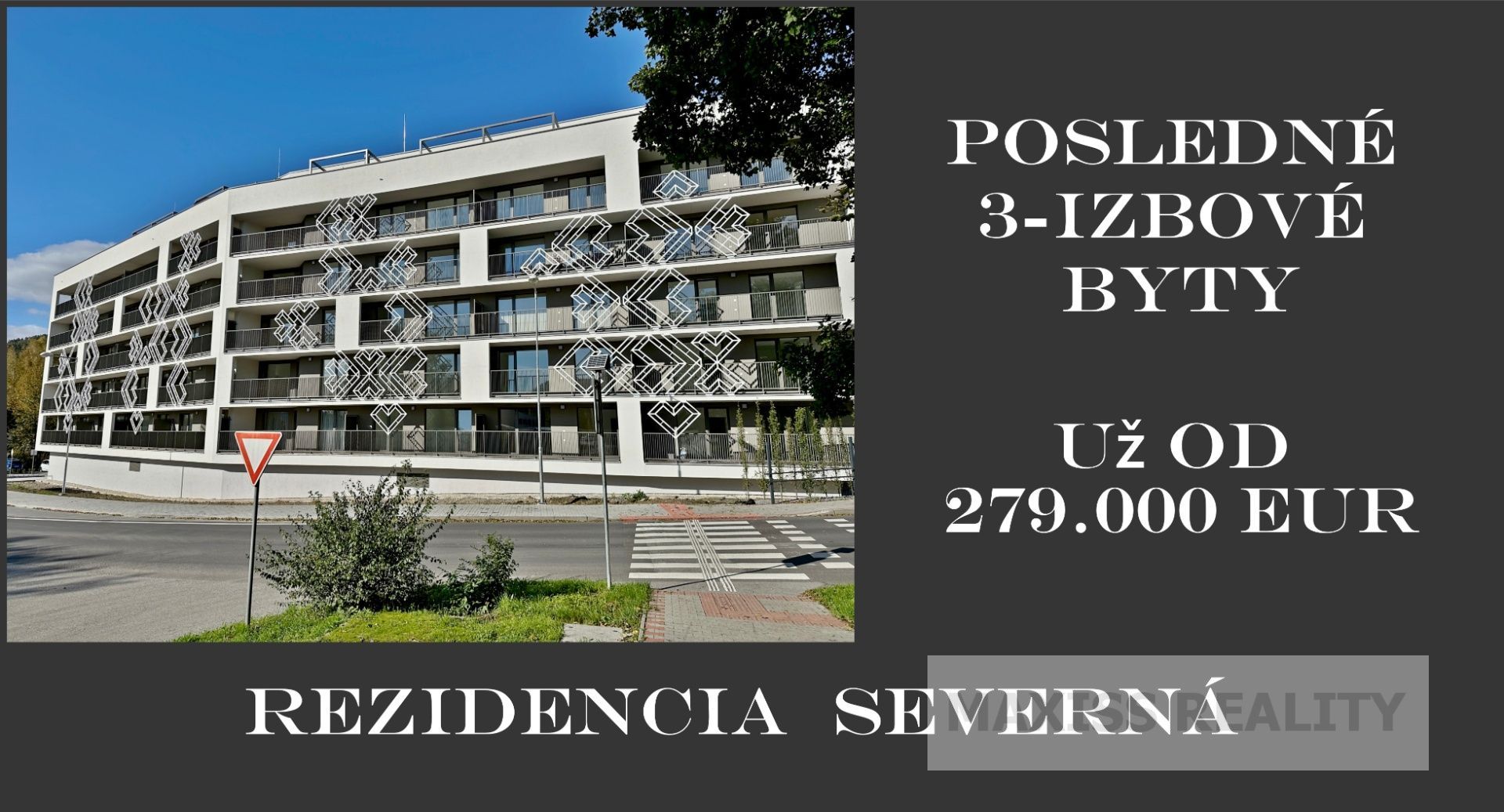 Rezidencia Severná: Posledné 3-izbové byty - už od 279.000 Eur