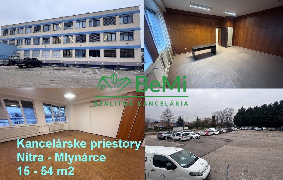 NA PRENÁJOM – kancelárske priestory od 15 do 54 m2, Nitra – Mlynárce