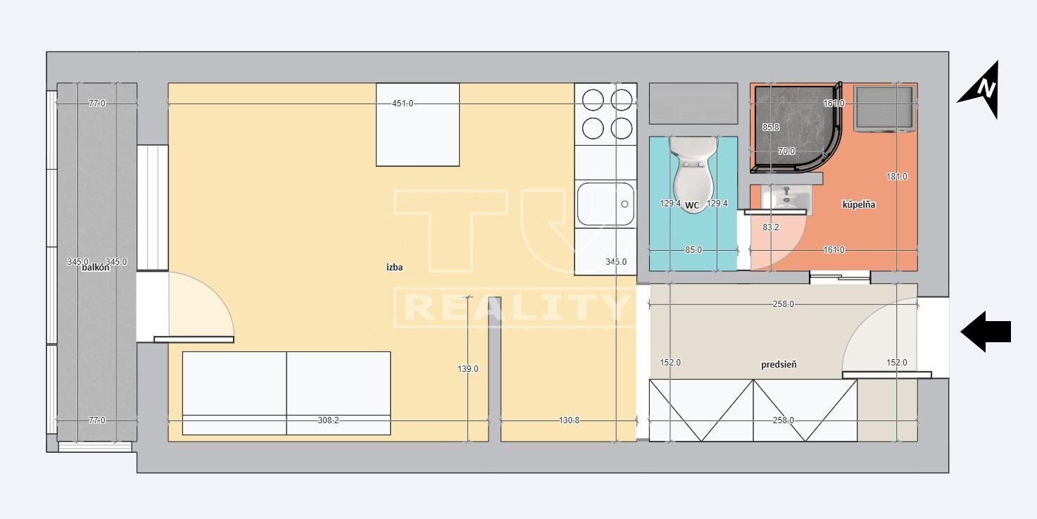 Príjemná, zrekonštruovaná garsónka s loggiou, PEZINOK, 25,96 m2.