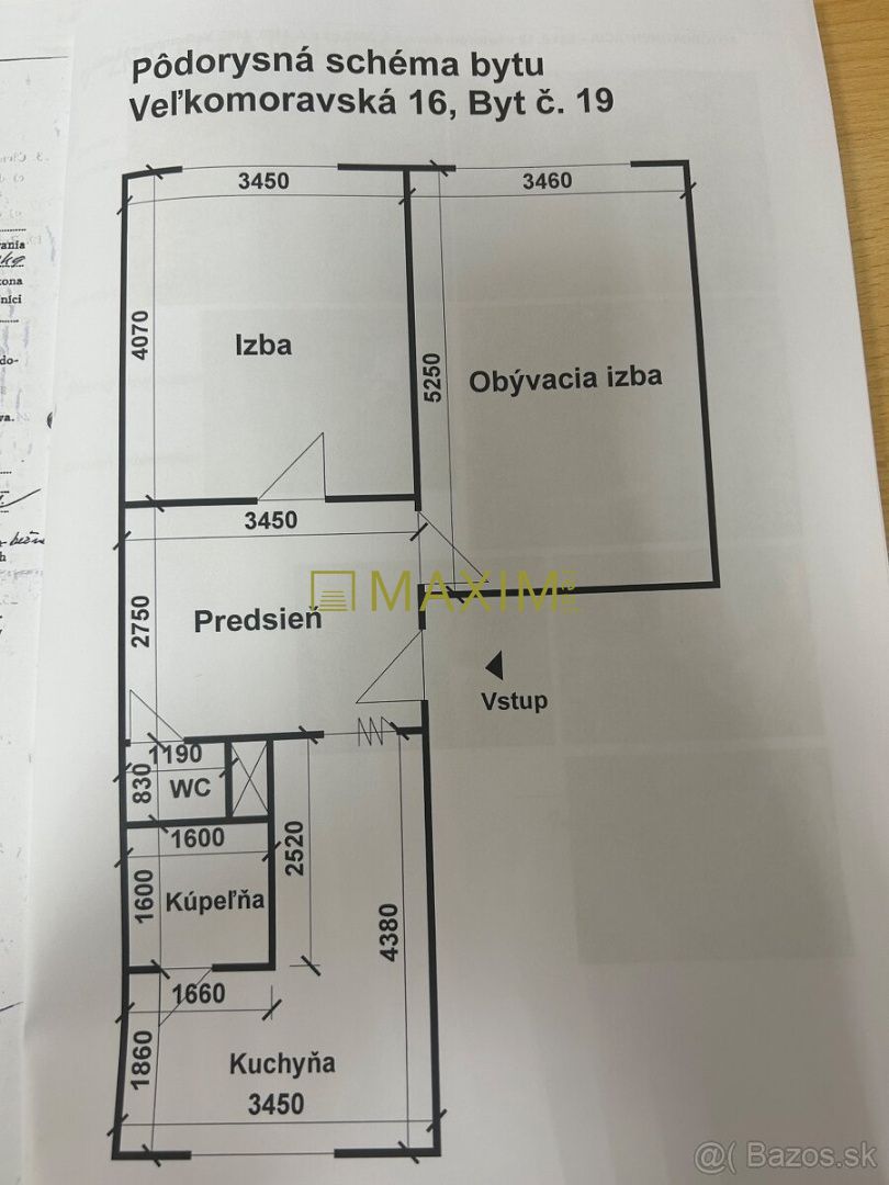 2 - izbový byt po čiastočnej rekonštrukcií na Veľkomoravskej ul.