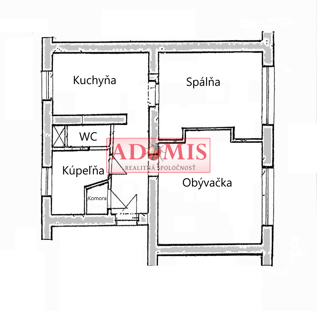 ADOMIS- prenájom 2izbový byt 56m2,Jilemnického ulica,Košice bližsie centrum