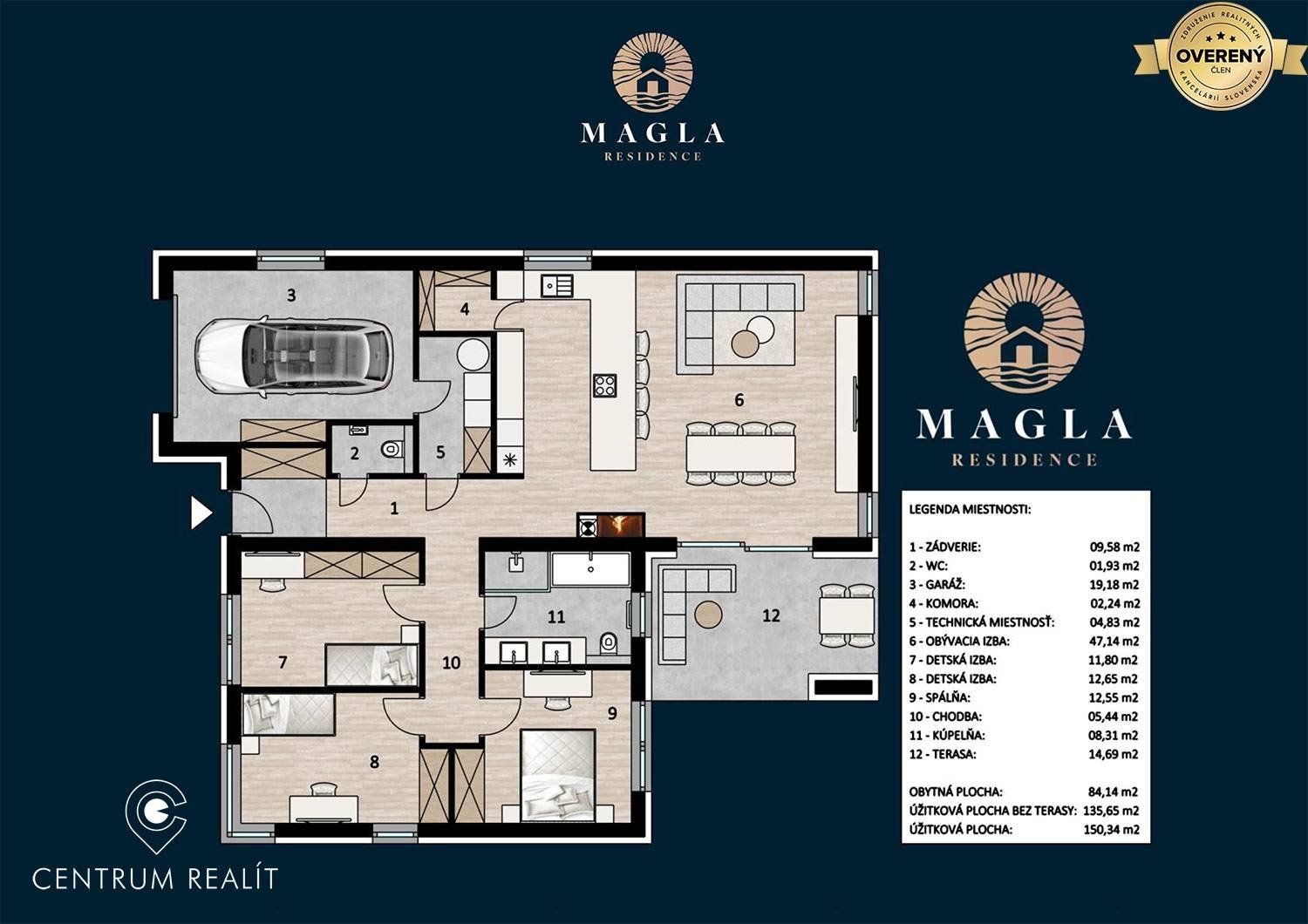 MAGLA Residence - Vrakúň 4-izbový moderný bungalov s bazénom