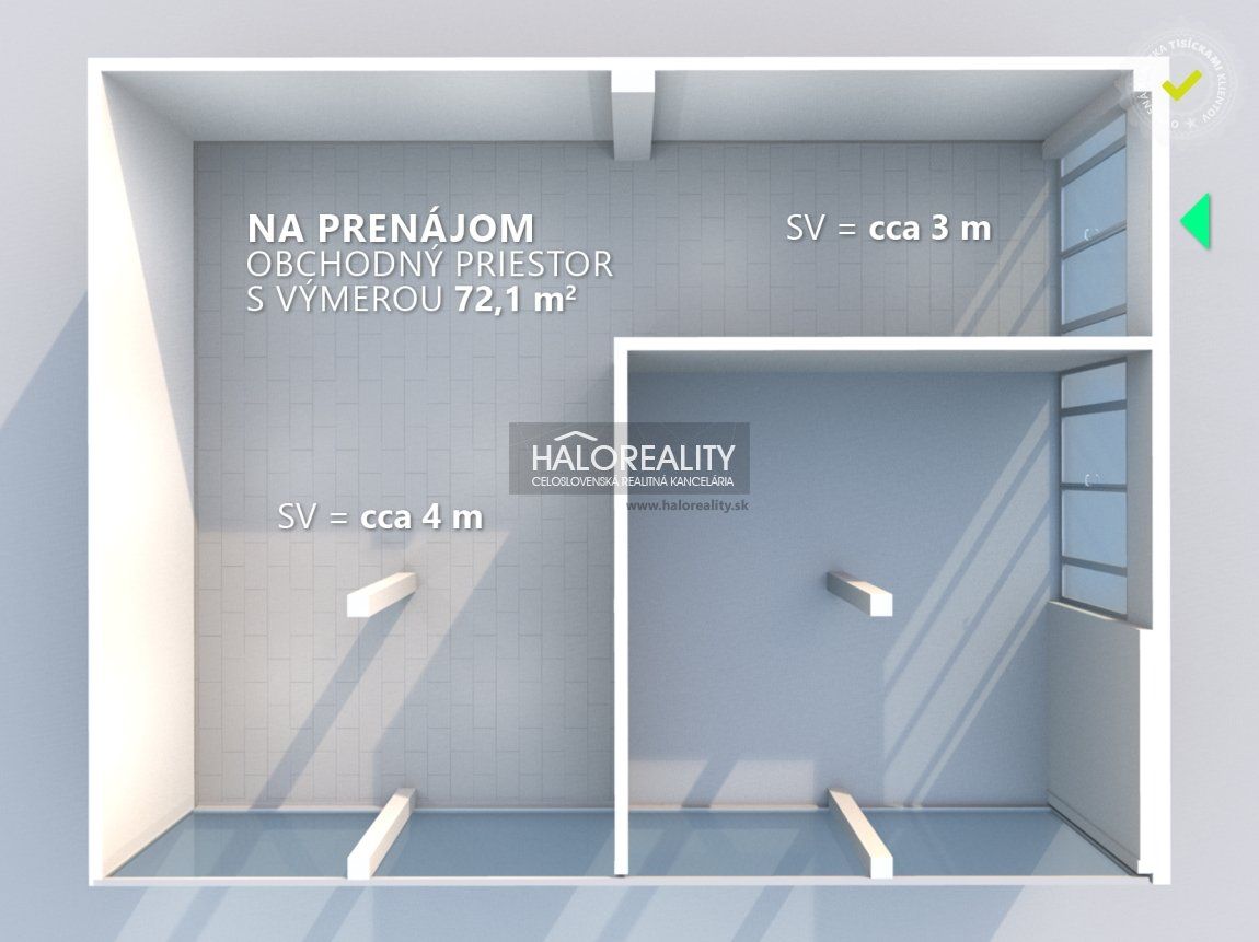 HALO reality - Prenájom, obchodný priestor Bratislava Dúbravka, OD Saratov plocha 72,1 m2  - EXKLUZÍVNE HALO REALITY