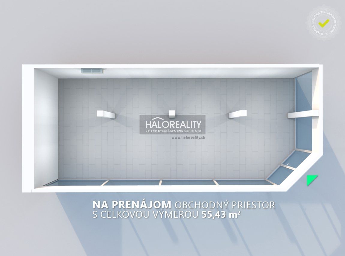 HALO reality - Prenájom, obchodný priestor Bratislava Dúbravka, OD Saratov plocha 55,43 m2  - EXKLUZÍVNE HALO REALITY