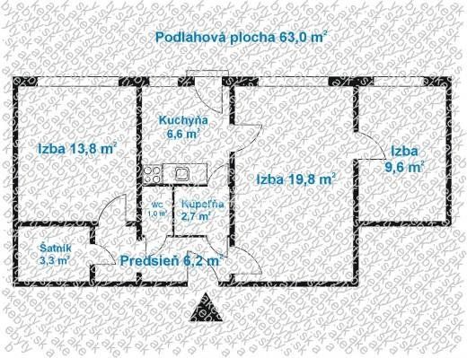 TUreality ponúka 3i byt v Karlovej Vsi, Jurigovo nám., 63m2.