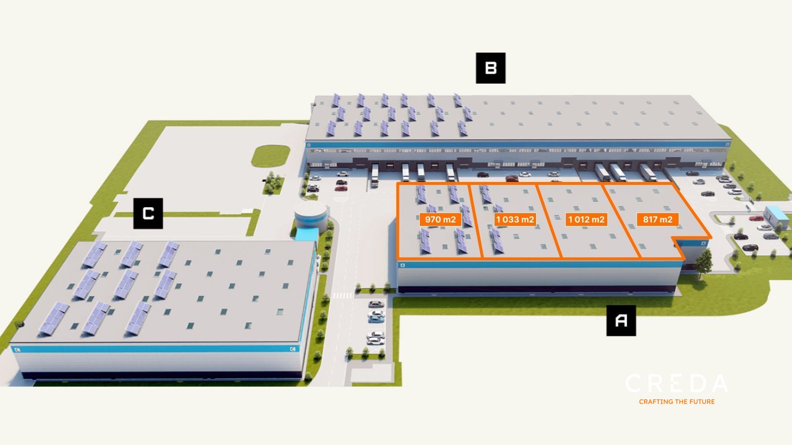 CREDA | prenájom od 817 m2 skladové priestory, Bratislava - Rača