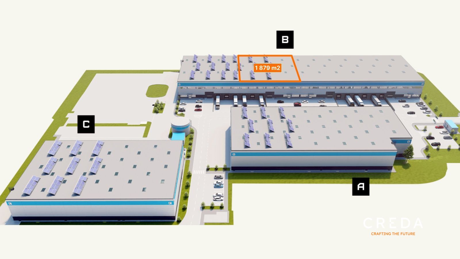 CREDA | prenájom 1 879 m2 logistického skladu, Bratislava - Rača