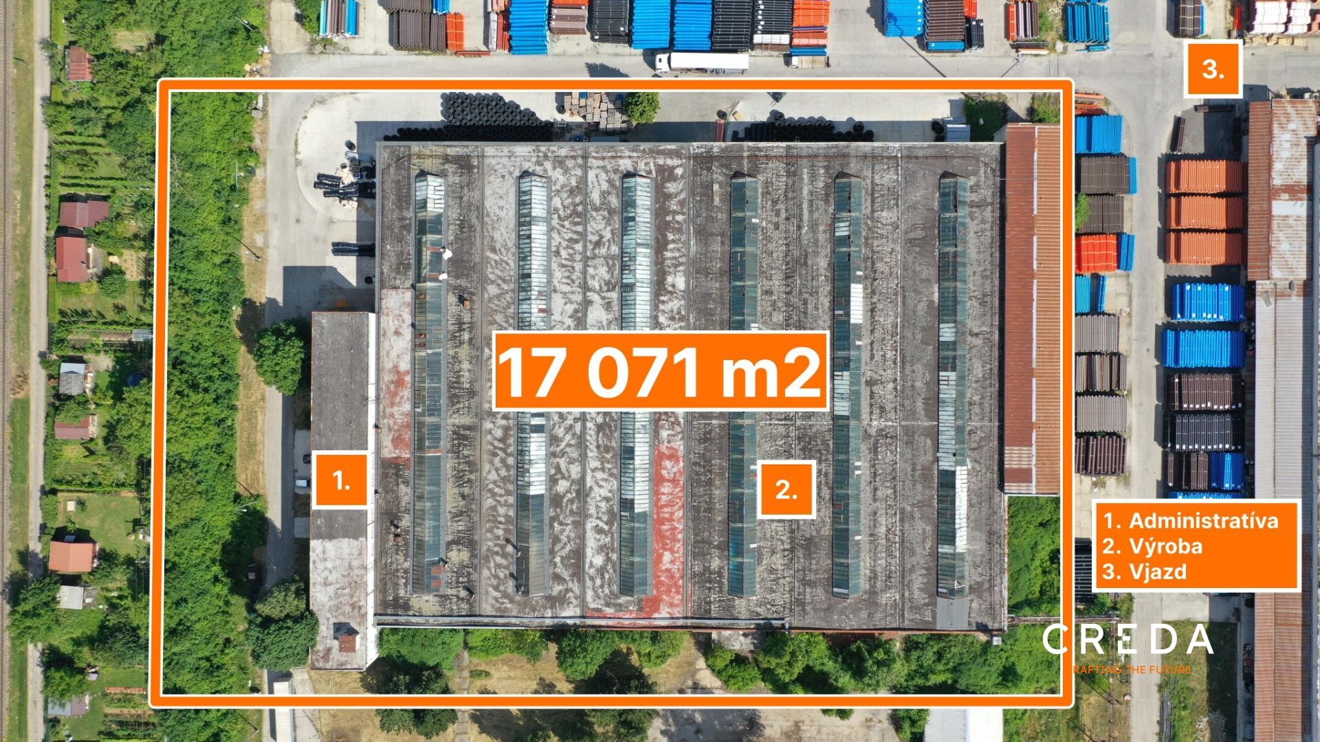 CREDA | predaj 10 355 m2 výrobná hala so žeriavmi, Nitra - Dolné Krškany