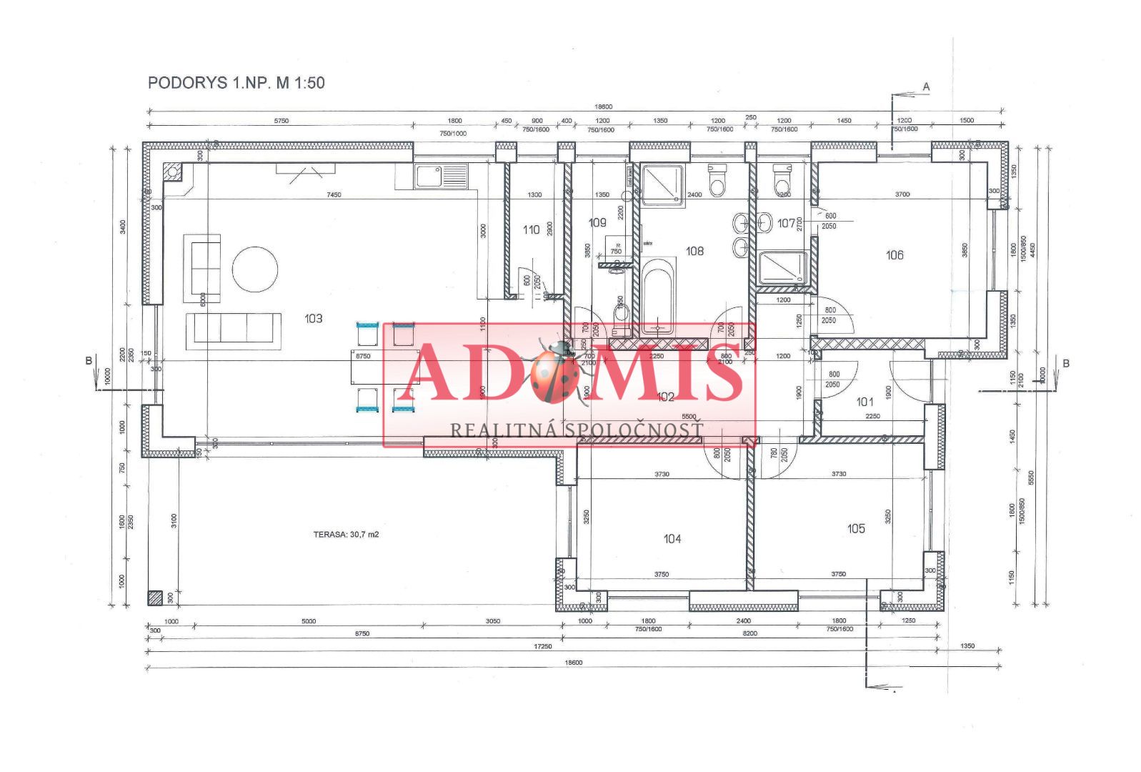 ADOMIS -  predáme nadštandardný 4izbový bungalov 160m2, kompletné IS, pozemok 573m2, tepelné čerpadlo,blízka obec za Šacou,Veľká Ida.