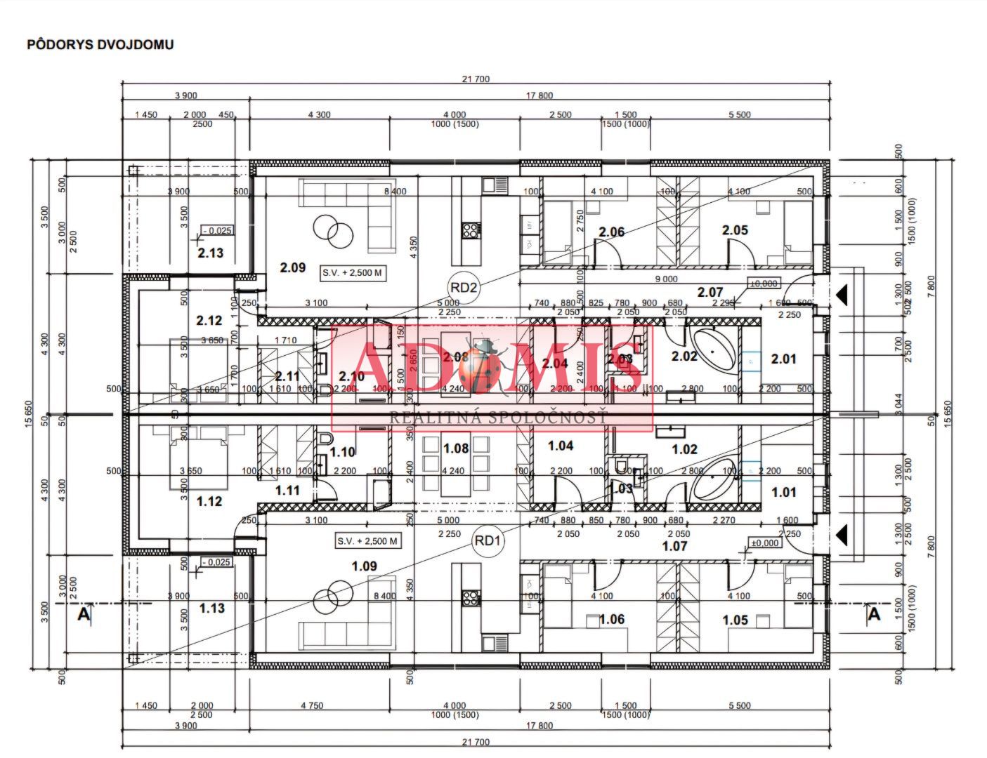 ADOMIS - predáme 4izbový bungalov A,B 125m2,tepelné čerpadlo,rekuperácia, všetky siete, Košice - Šaca