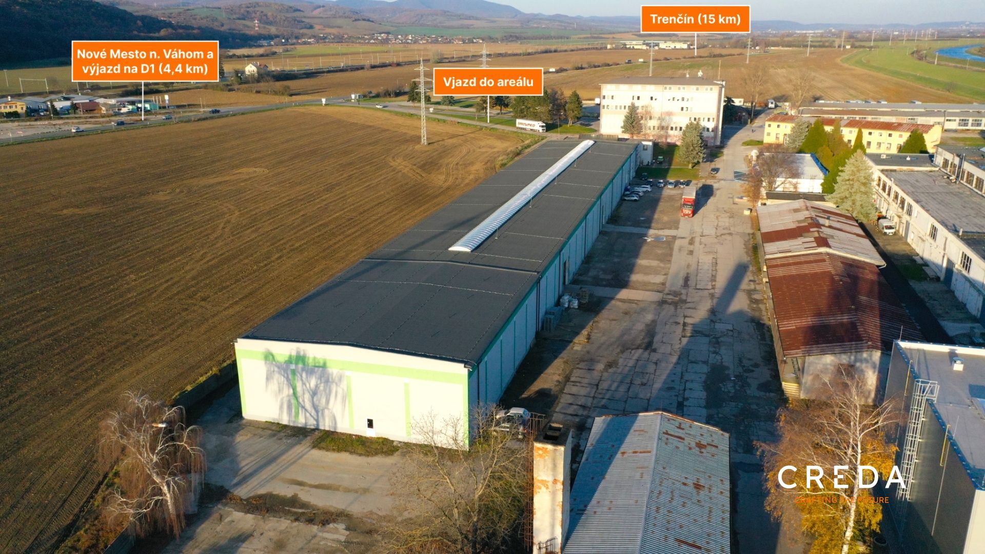 CREDA | prenájom 4 000 m2 skladová hala, Trenčianske Bohuslavice