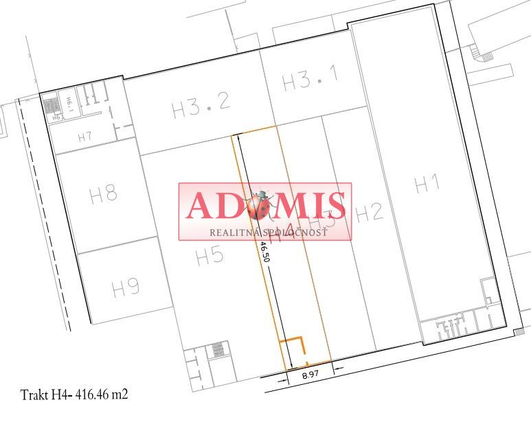 Prenájom skladových priestorov, 829m2 /413m2+413m2/, Košice