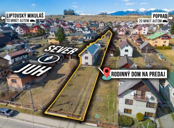 ☑️NOVÁ PONUKA,, 99.990 eur, rodinný dom na predaj – Východná, 1163m2