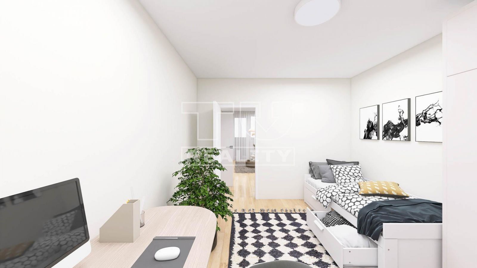 Na predaj priestranný 3-izbový byt s balkónom v obci Bošany