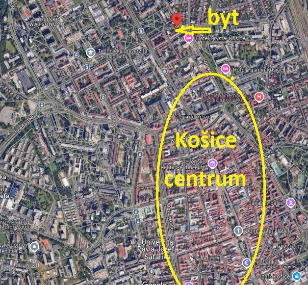 TOP poloha Prenájom 3-izbový byt Košice, Tolstého ulica, výťah, balkón
