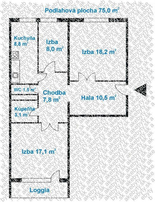 3 izbový byt na Nám. Hraničiarov s garážou - čiastočná rekonštrukcia