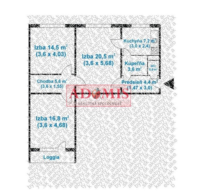 ADOMIS – Predaj 3-izbový byt, Južná Trieda, Košice – Juh.