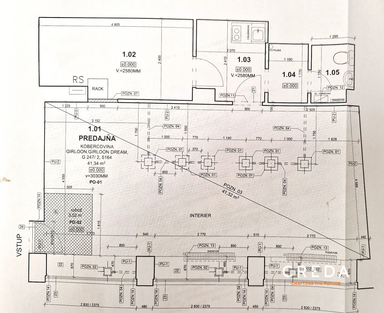 CREDA | prenájom 67 m2 obchodný priestor, Nitra - pešia zóna