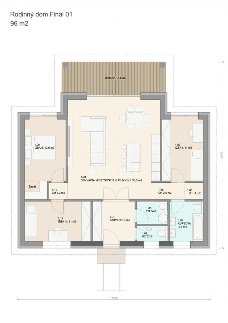 4-i RD za skvelú cenu – moderný projekt s prestrešenou terasou a premysleným priestorom!