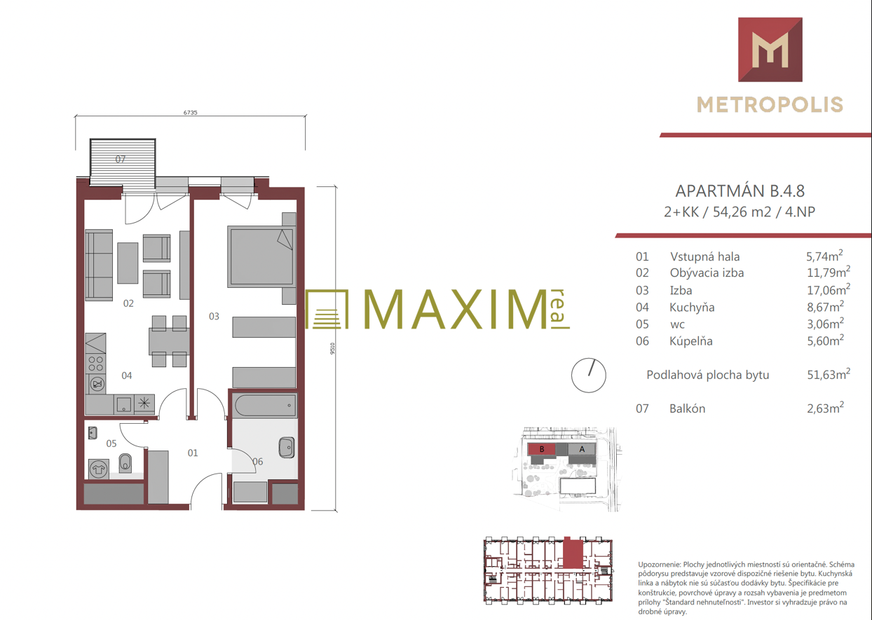 METROPOLIS - 2 izbový apartmán v centre Downtownu na Bottovej ulici v Bratislave