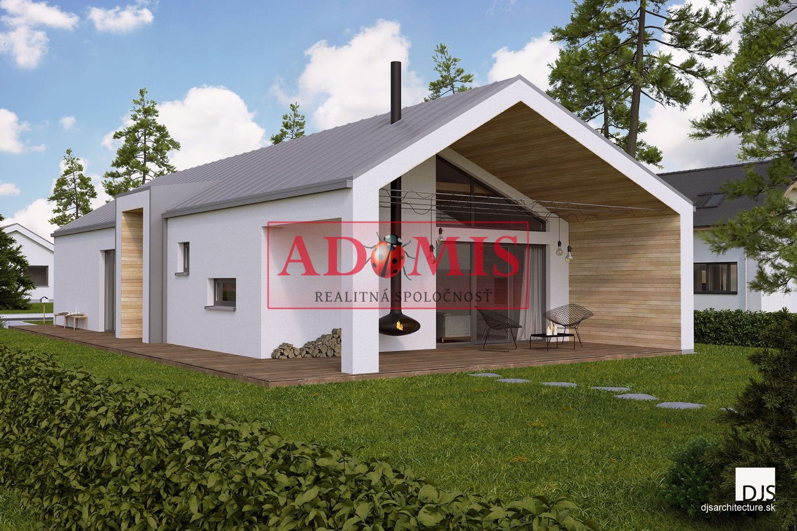ADOMIS - predám 4-izb. bungalov dokončený,140m2, obecná voda + ČOV + optika, Cestice, iba 15min z Košíc