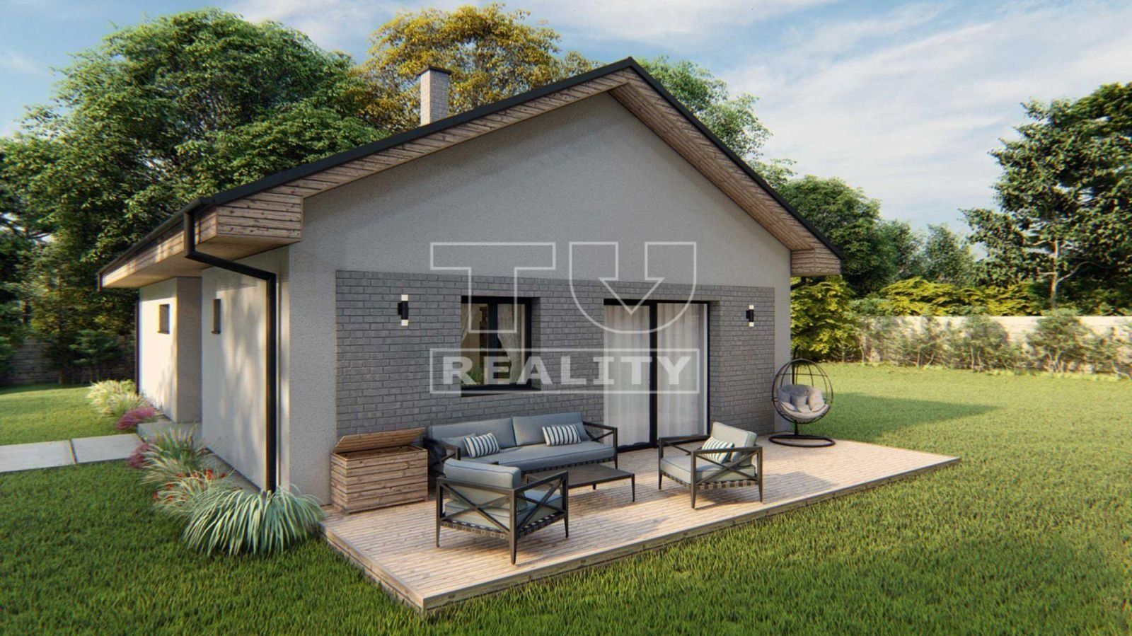 NA PREDAJ NOVOSTAVBA 4-IZBOVÉHO RODINNÉHO DOMU (BUNGALOV), POZEMOK 650 m2, SKALKA NAD VÁHOM